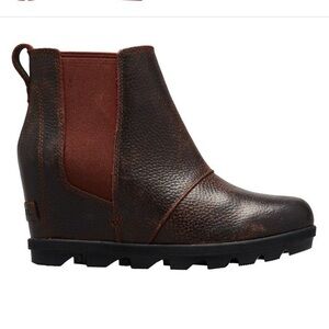 SOREL Joan of Arctic II Wedge Chelsea Lug Sole Boots, Burro Brown